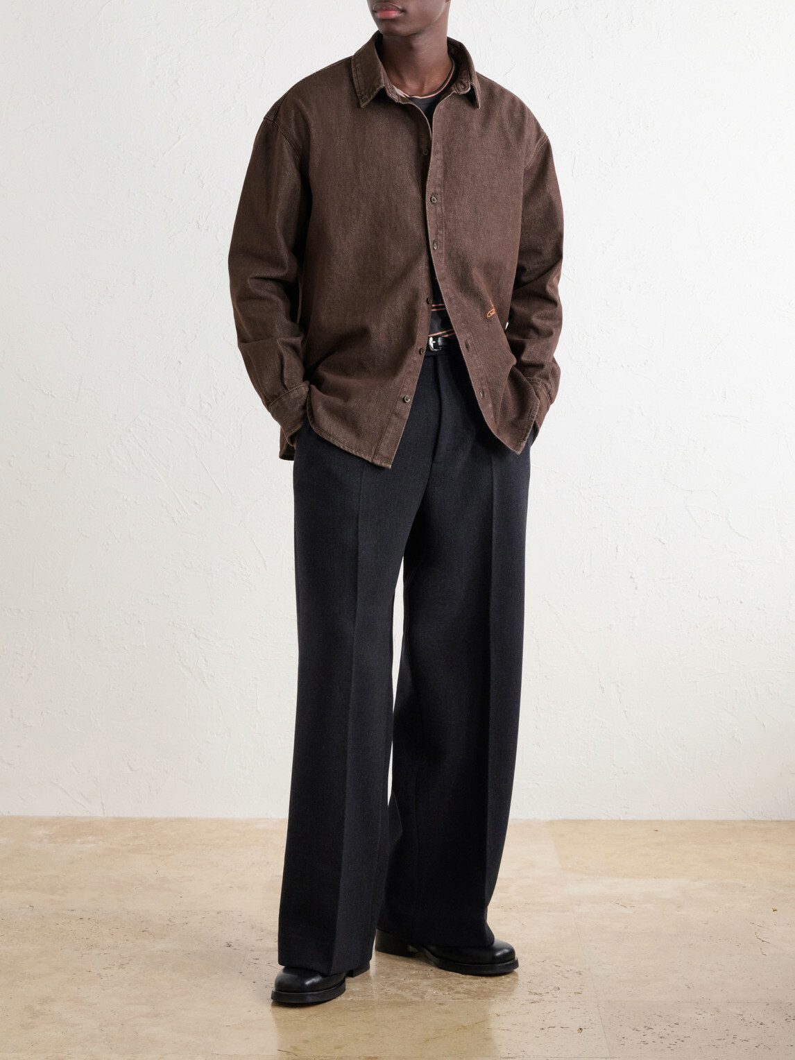 Jacquemus - Simon Logo-Embroidered Denim Shirt - Brown