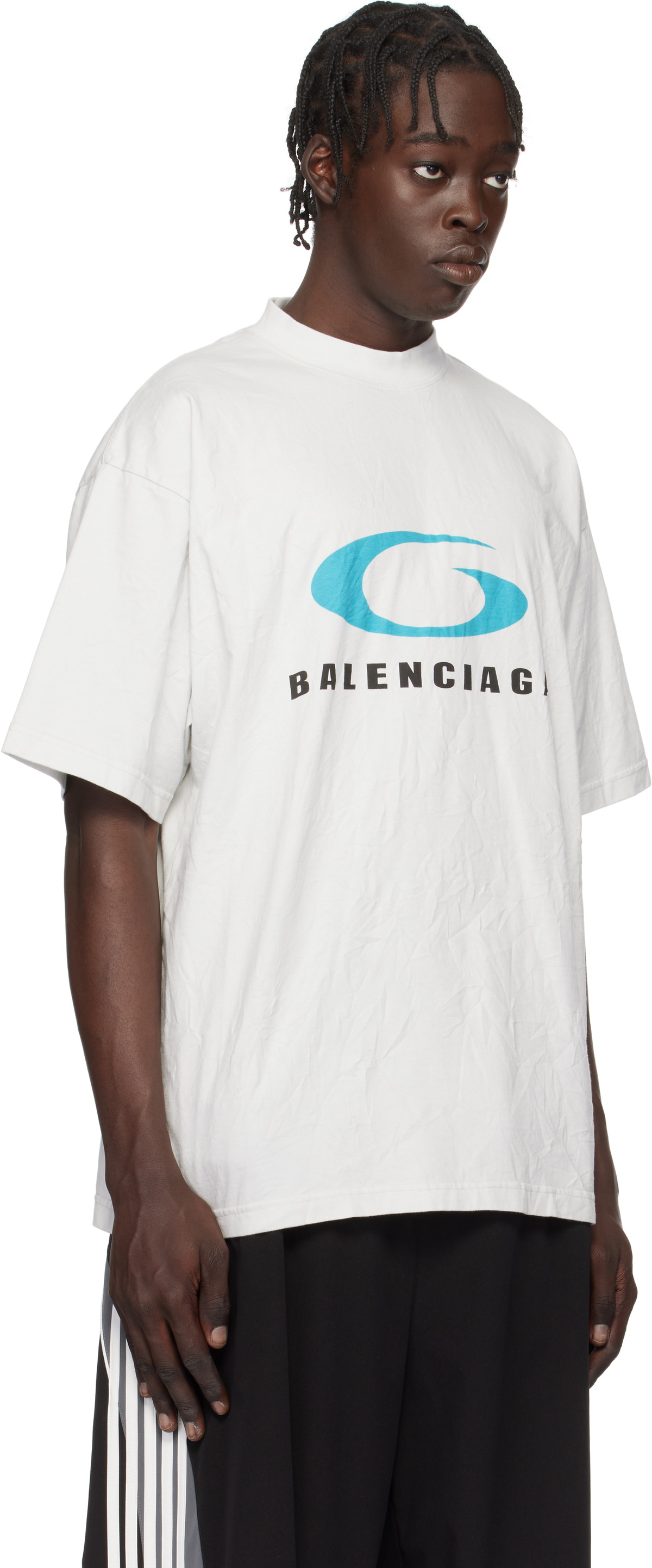 Balenciaga White Loop Sports Icon Medium Fit T-shirt Balenciaga