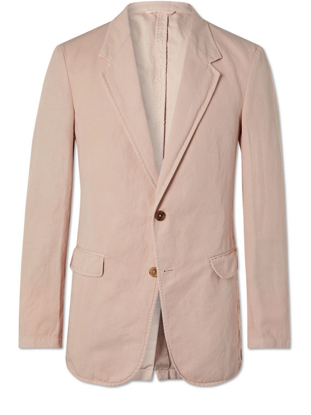 Photo: TOD'S - Unstructured Garment-Dyed Cotton and Linen-Blend Blazer - Pink
