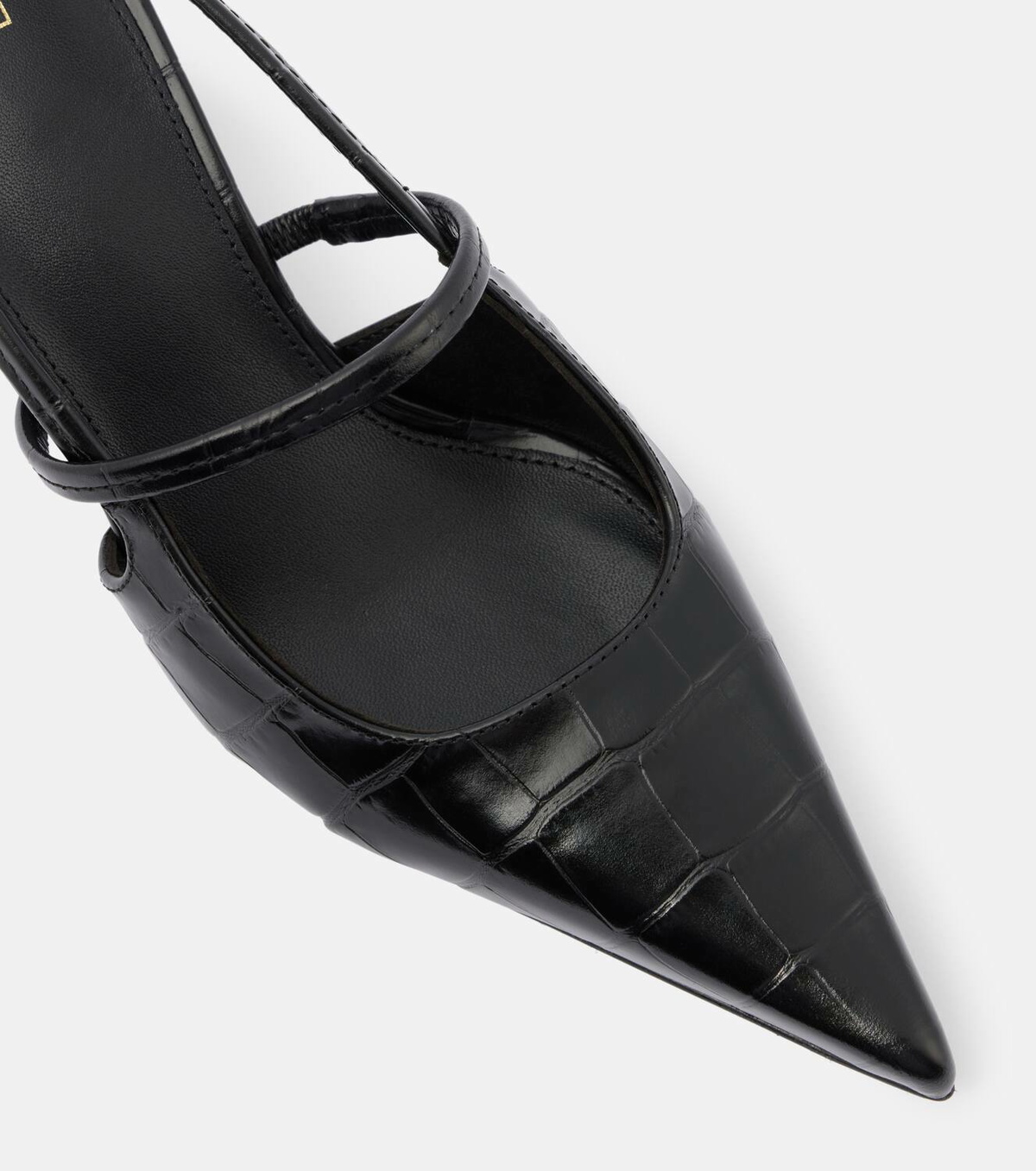 Toteme Sharp croc-effect leather slingback pumps Toteme