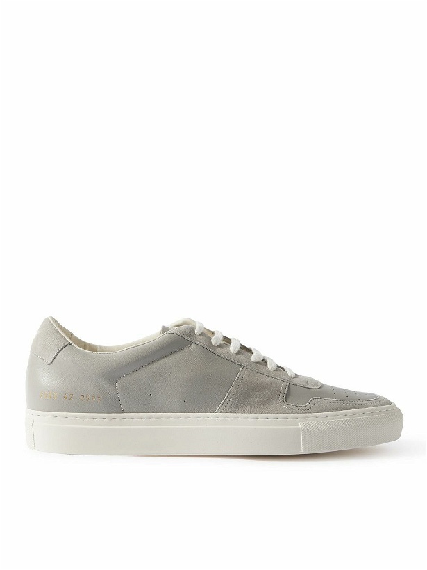 Photo: Common Projects - BBall Duo Suede-Trimmed Leather Sneakers - Gray