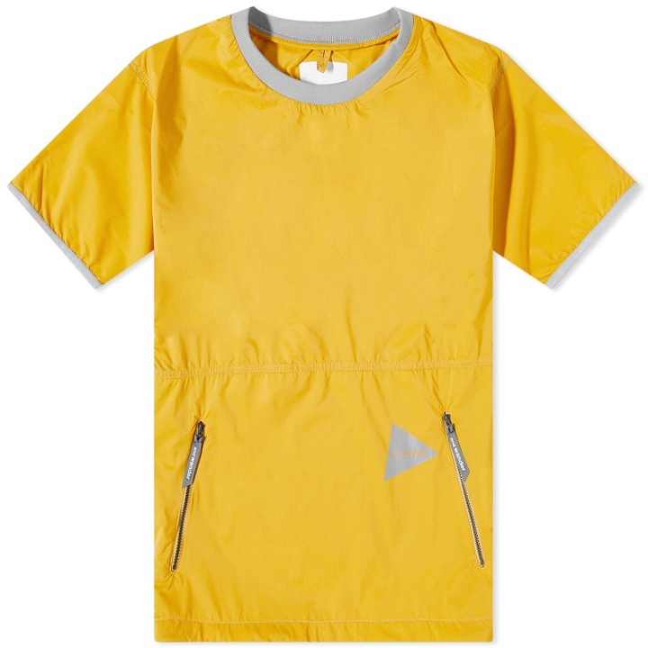Photo: And Wander Men's Pertex Wind T-Shirt in Yellow