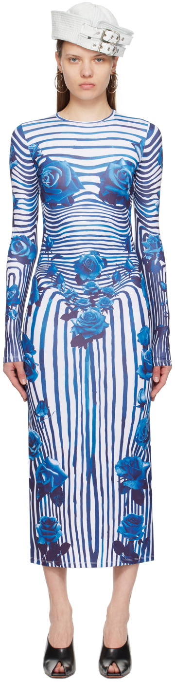 jean paul gaultier flower body morphing long sleeve dress JEAN PAUL GAULTIER FLOWER BODY MORPHING MIDI DRESS