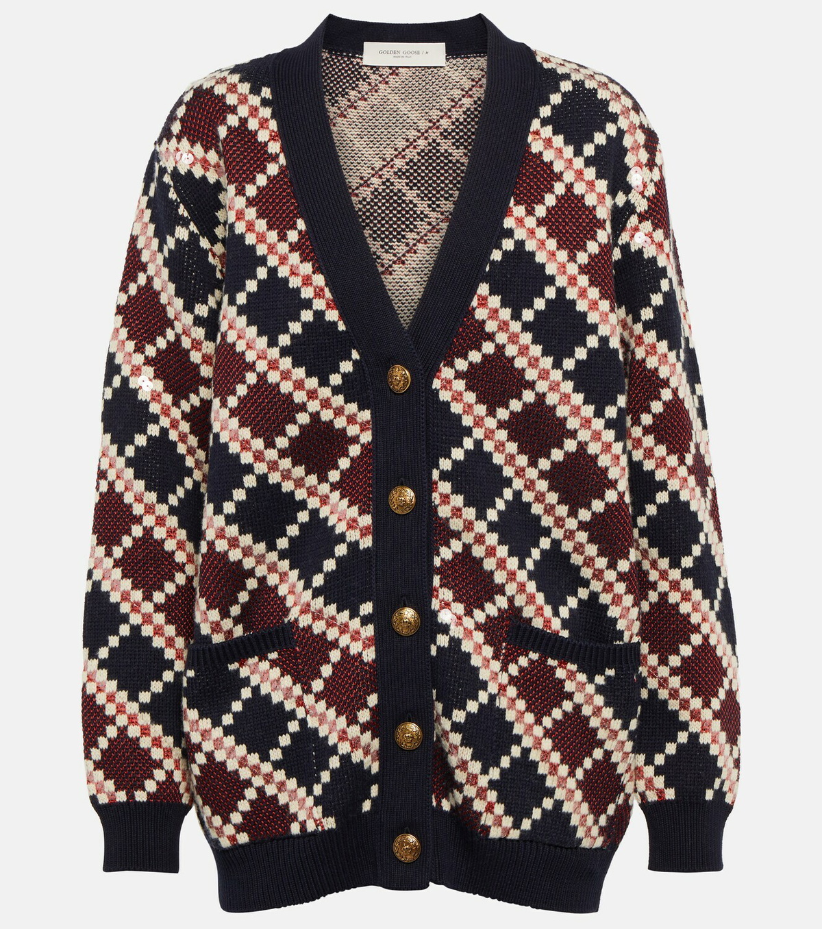 Golden Goose - Checked cotton and wool-blend cardigan