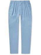Altea - Downtown Straight-Leg Stretch Linen and Cotton-Blend Drill Trousers - Blue