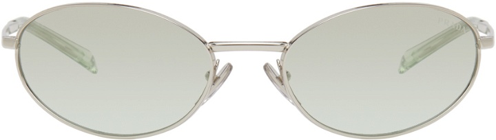 Photo: Prada Eyewear Silver Logo Sunglasses