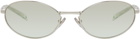 Prada Eyewear Silver Logo Sunglasses