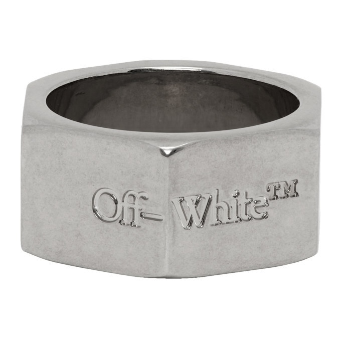 Photo: Off-White Silver Large Hexnut Ring