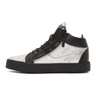 Giuseppe Zanotti Black and Silver Kriss High-Top Sneakers