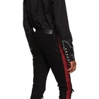 Amiri Black and Red Glitter Track Jeans