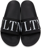 Valentino Garavani Black & White 'VLTN' Slides