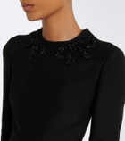 Valentino Crepe Couture embellished midi dress