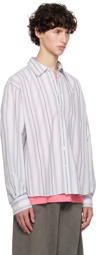 Acne Studios Gray Stripe Shirt