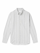 Mr P. - Button-Down Collar Striped Cotton and Wool-Blend Shirt - Gray