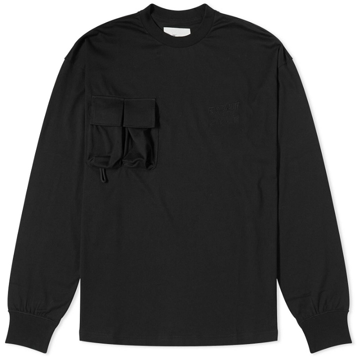 Photo: F/CE. Men's Long Sleeve PLA Pocket T-Shirt in Black