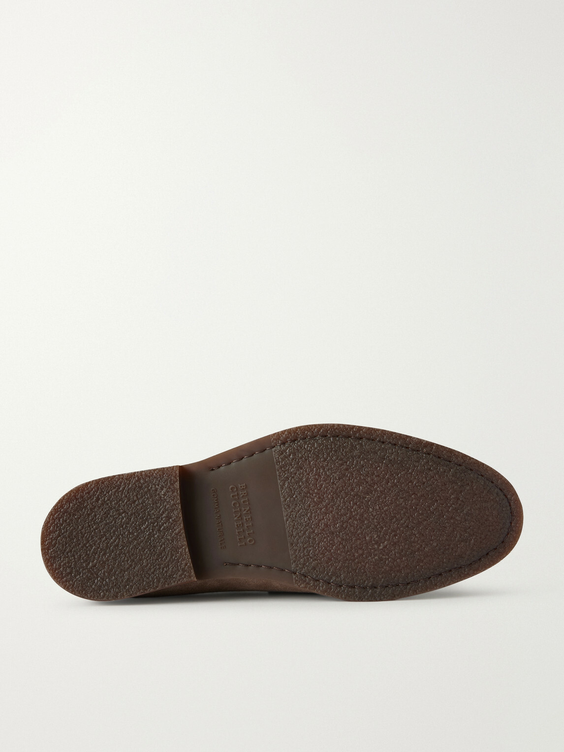 Brunello Cucinelli - Flex Suede Penny Loafers - Neutrals