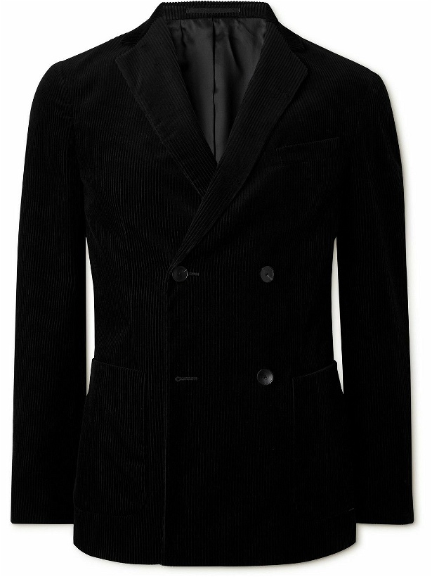 Photo: Mr P. - Double Breasted Cotton and Cashmere-Blend Corduroy Blazer - Black