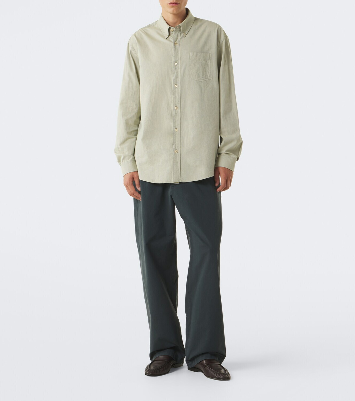 The Row Pompeo cotton chambray shirt