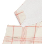Richard James - Ivory Checked Linen, Wool and Silk-Blend Blazer - Coral