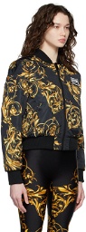 Versace Jeans Couture Black Reversible Regalia Baroque Bomber Jacket