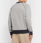 AMI - Logo-Print Mélange Fleece-Back Cotton-Jersey Sweatshirt - Gray