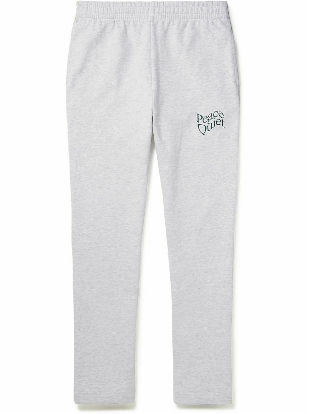 Photo: Museum Of Peace & Quiet - Tapered Logo-Print Cotton-Jersey Sweatpants - Gray