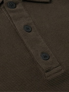 mfpen - Waffle-Knit Organic Cotton Polo Shirt - Brown