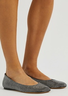 Loewe Toy Crystal-embellished Suede Ballet Flats Black