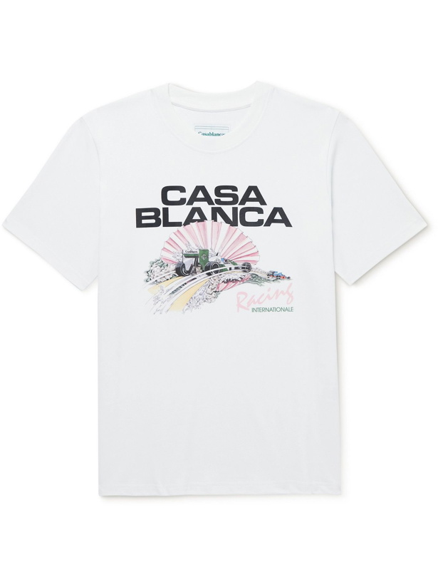 Photo: Casablanca - Logo-Print Cotton-Jersey T-Shirt - White