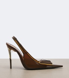 Saint Laurent Sibyl embellished TPU slingback pumps