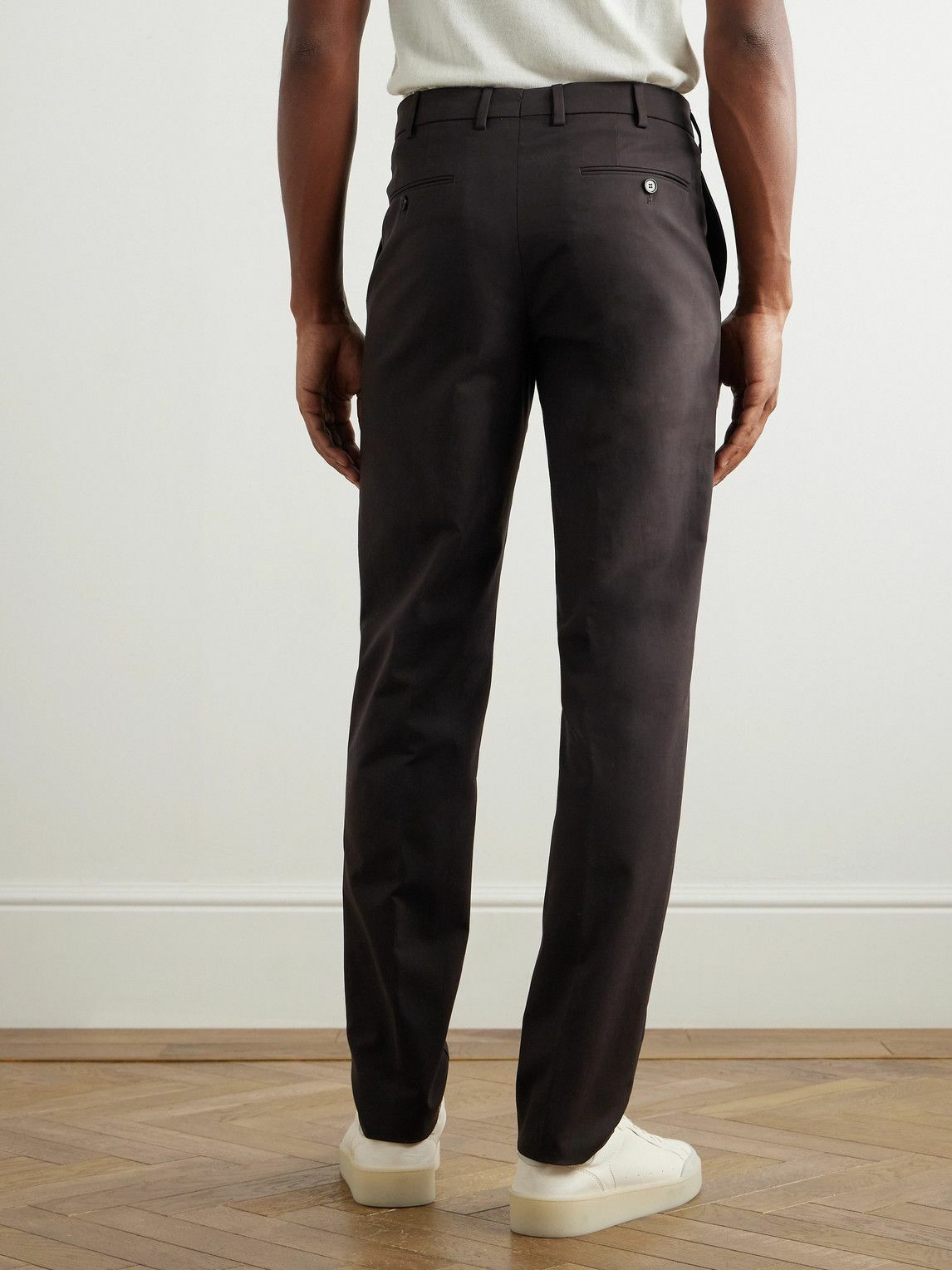 Loro Piana - Carlo Hyannis Tapered Cotton-Blend Trousers - Brown