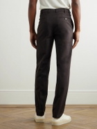 Loro Piana - Carlo Hyannis Tapered Cotton-Blend Trousers - Brown