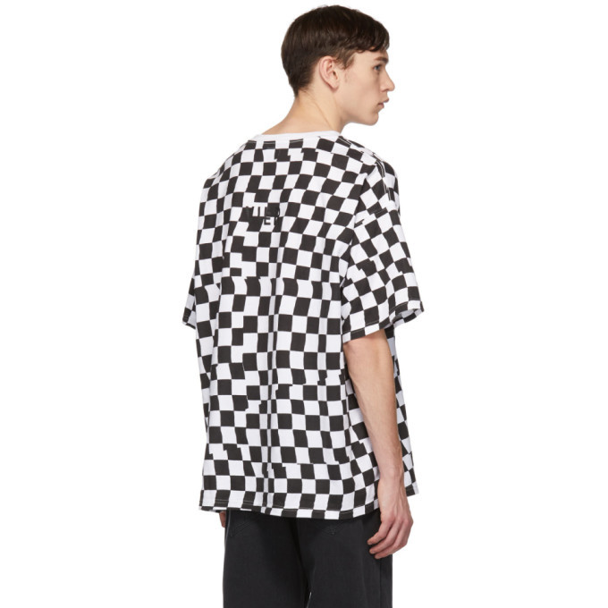 Vier White and Black Checkerboard Box Logo T-Shirt