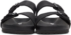 Birkenstock Black Leather Narrow Arizona Sandals