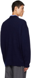 ATON Navy Oversized Cardigan