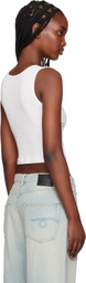 R13 White Distressed Tank Top