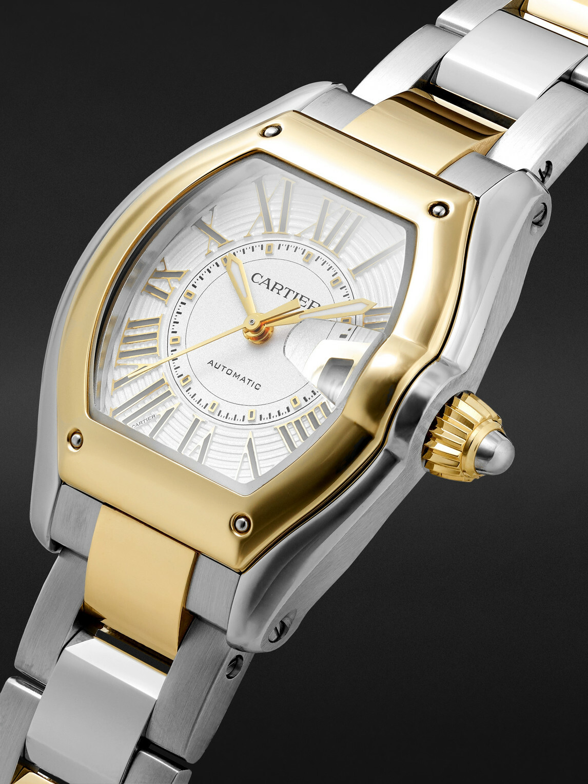 Cartier - Roadster de Cartier Automatic 42.5mm Interchangeable 18-Karat Gold, Stainless Steel and Alligator Watch, Ref. No. CRW2RD0009