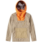 Junya Watanabe MAN Men's Wool Ripstop Popover Jacket in Beige/Orange
