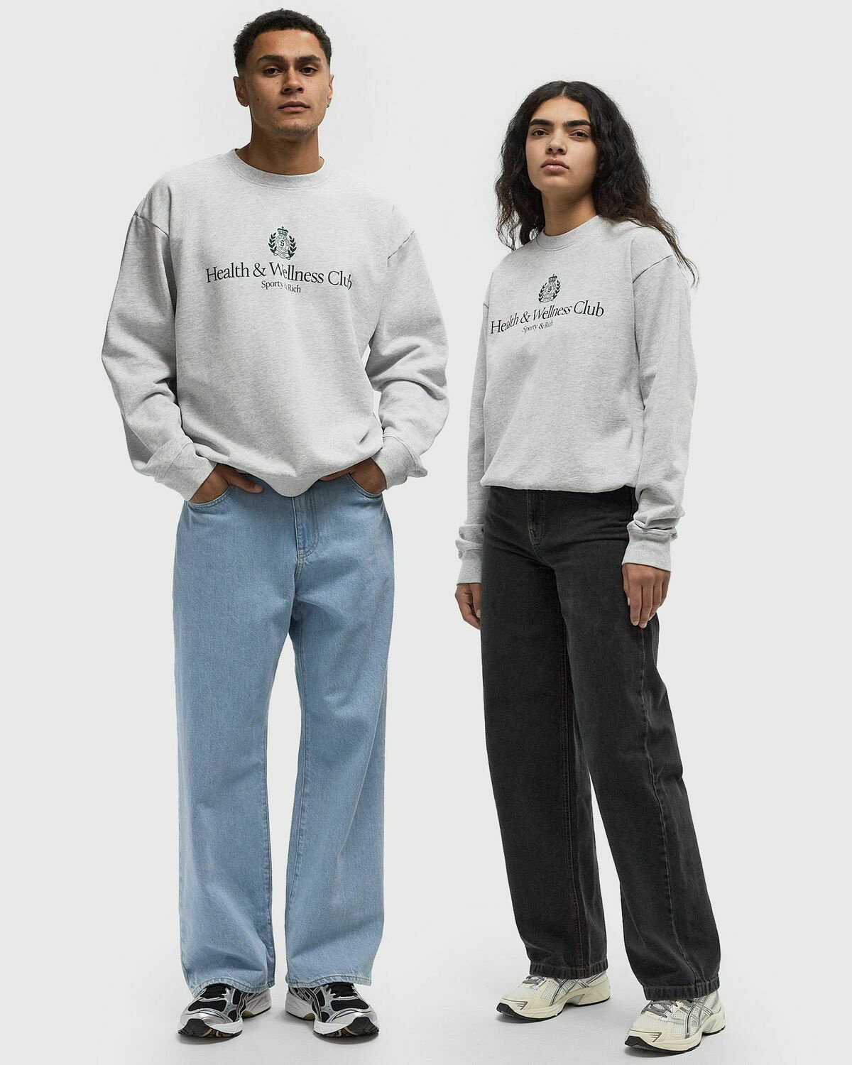 スウェット・トレーナー Sporty & Rich Logo Print Man to Man Gray CR852HG CR852HGSS23 Sporty & Rich(スポーティーアンドリッチ) トップス(メンズ