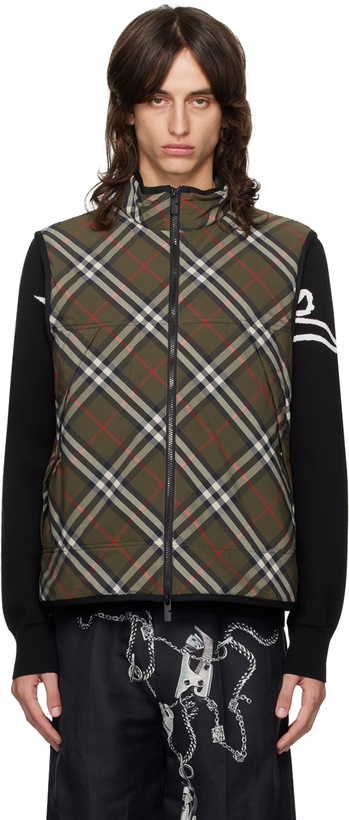Photo: Burberry Green Check Nylon Vest