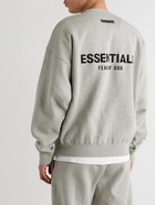 FEAR OF GOD ESSENTIALS - Logo-Flocked Cotton-Blend Jersey Sweatshirt - Gray