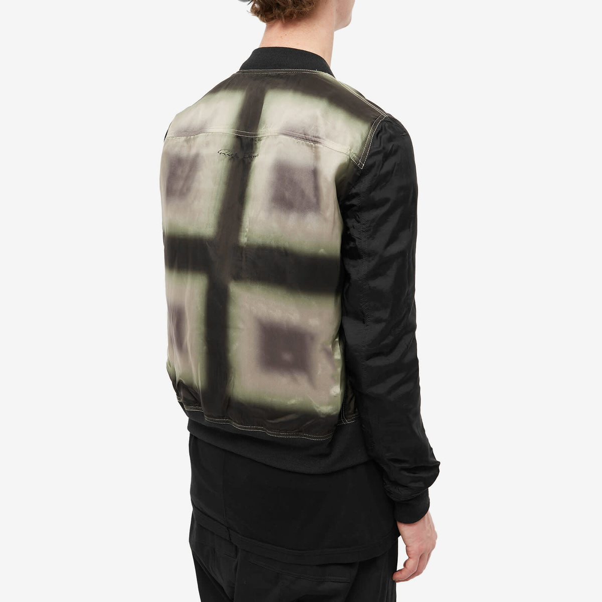 Rick Owens Men's Reversible Bomber Jacket in Black/Black Plaid