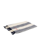 MC2 Saint Barth Light Cotton Beach Towel Fouta With Navy Blue Striped Print