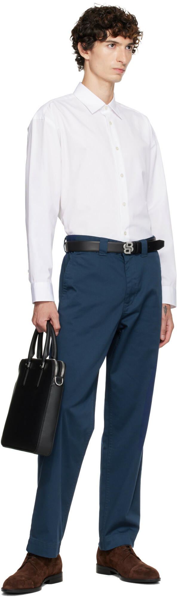 BOSS Black Embossed Logo Document Briefcase