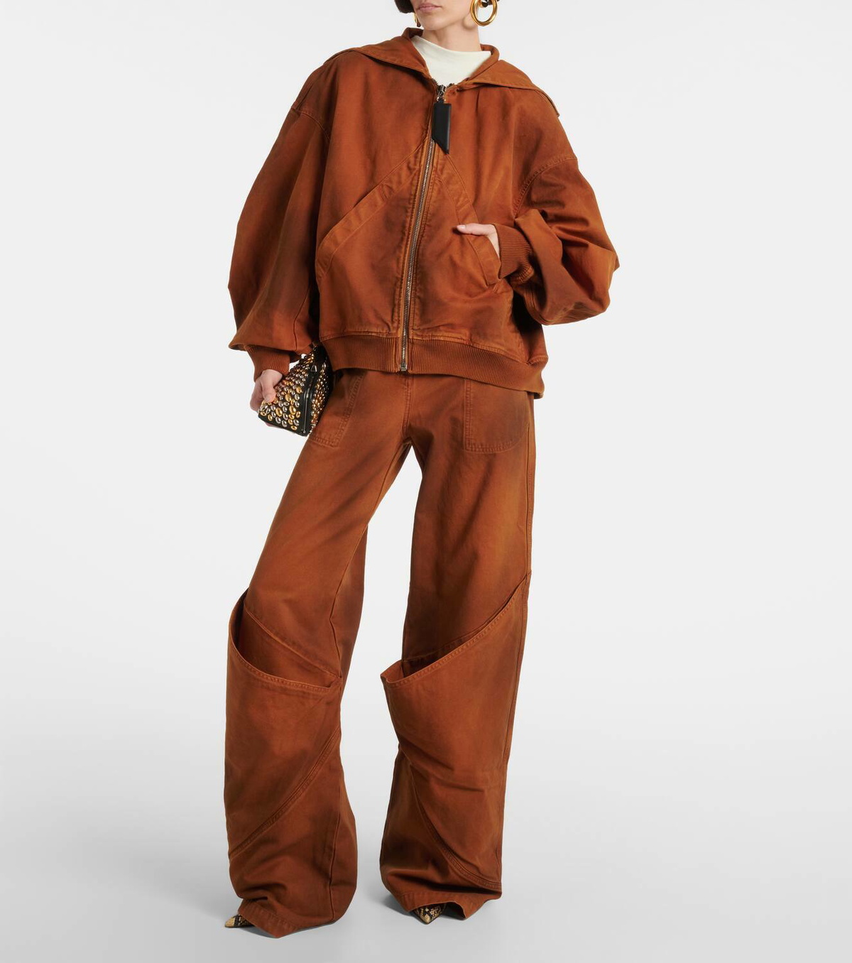 The Attico Dégradé cotton zip-up hoodie