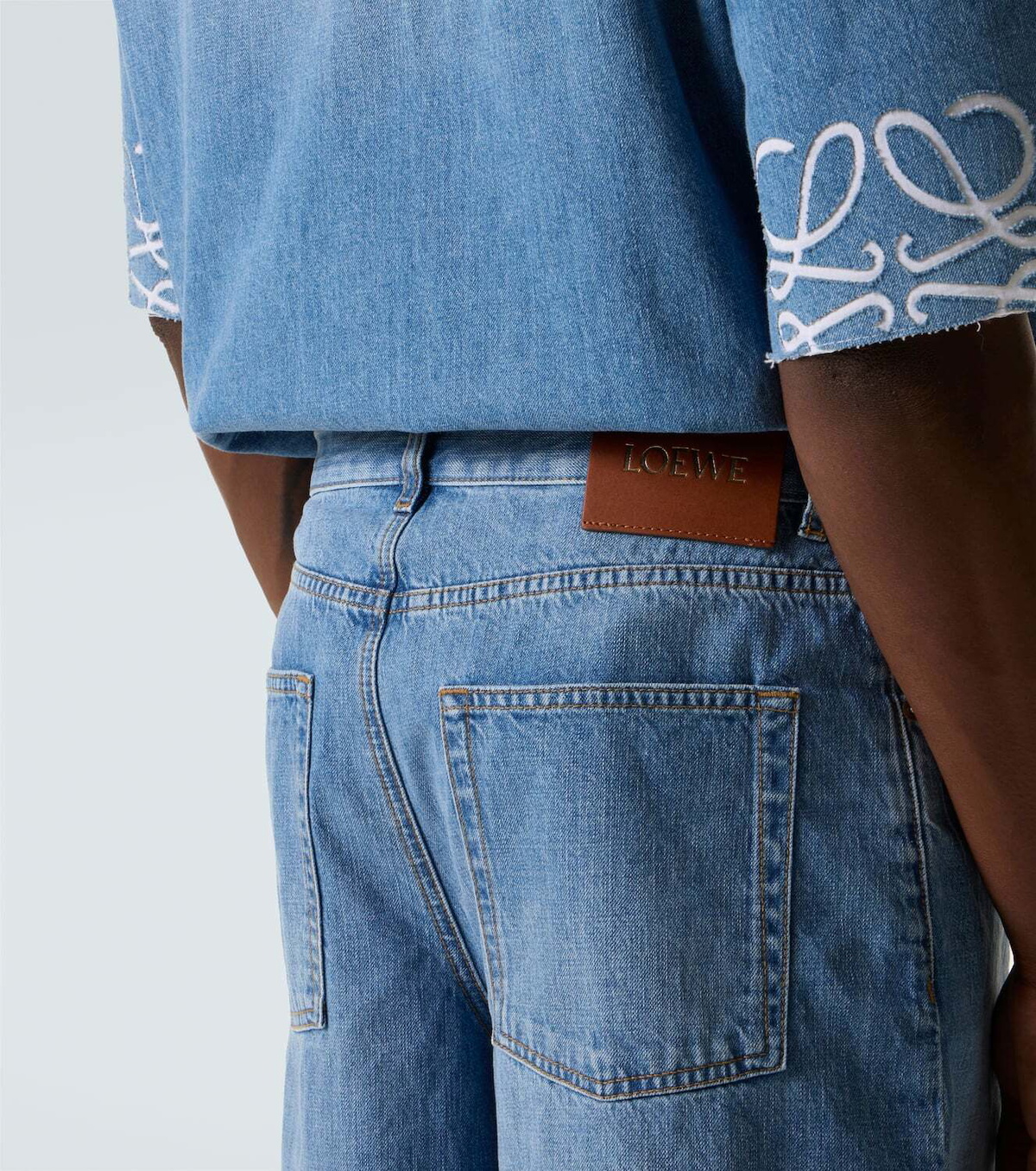 Loewe Anagram denim shorts