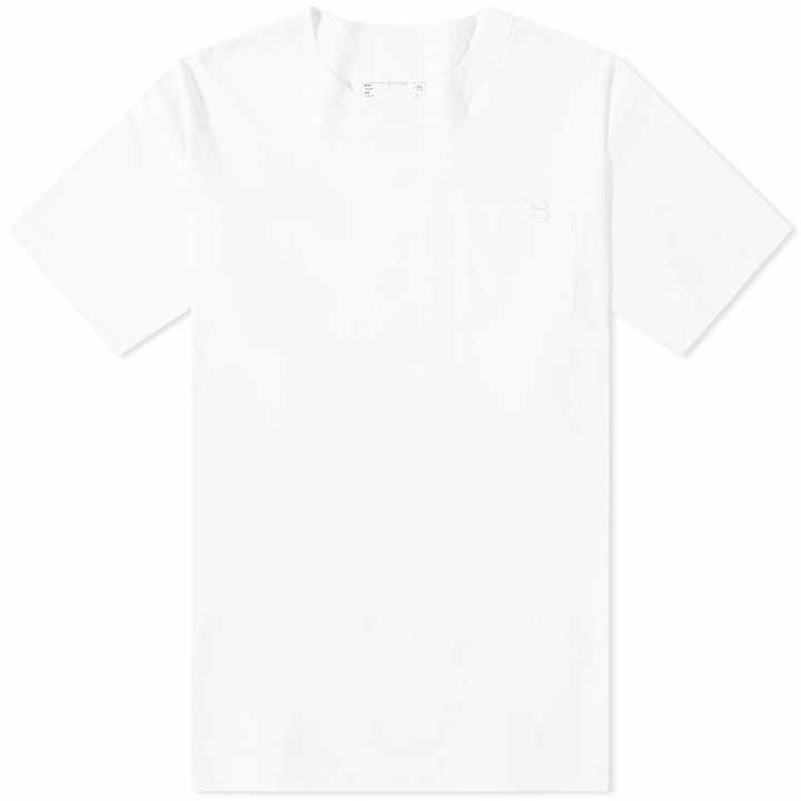 Photo: Sacai Men's S Logo Split Seam T-Shirt in Off White