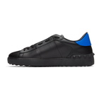 Valentino Black and Blue Valentino Garavani VLTN Open Sneakers