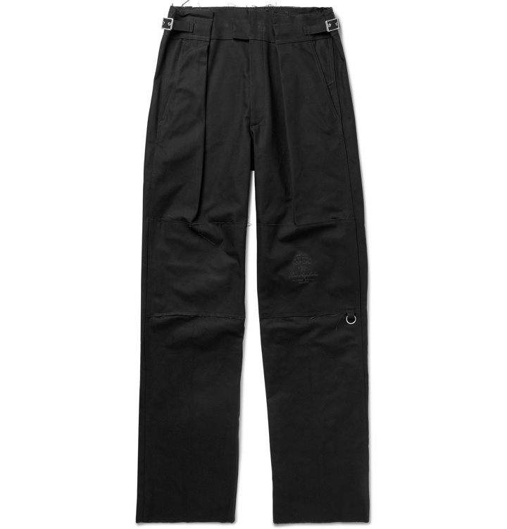 Photo: Raf Simons - Black Bootcut Embroidered Cotton-Twill Trousers - Black