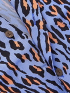 Wacko Maria - Convertible-Collar Leopard-Print Lyocell Shirt - Blue